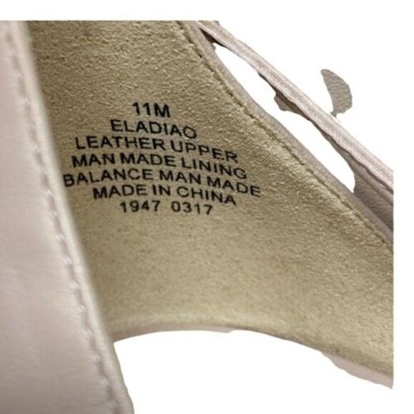 Nine West Shoes WMNS 11 Strappy Flats Eladiao Pointed Toe Criss Neutral Wedding - Picture 8 of 9